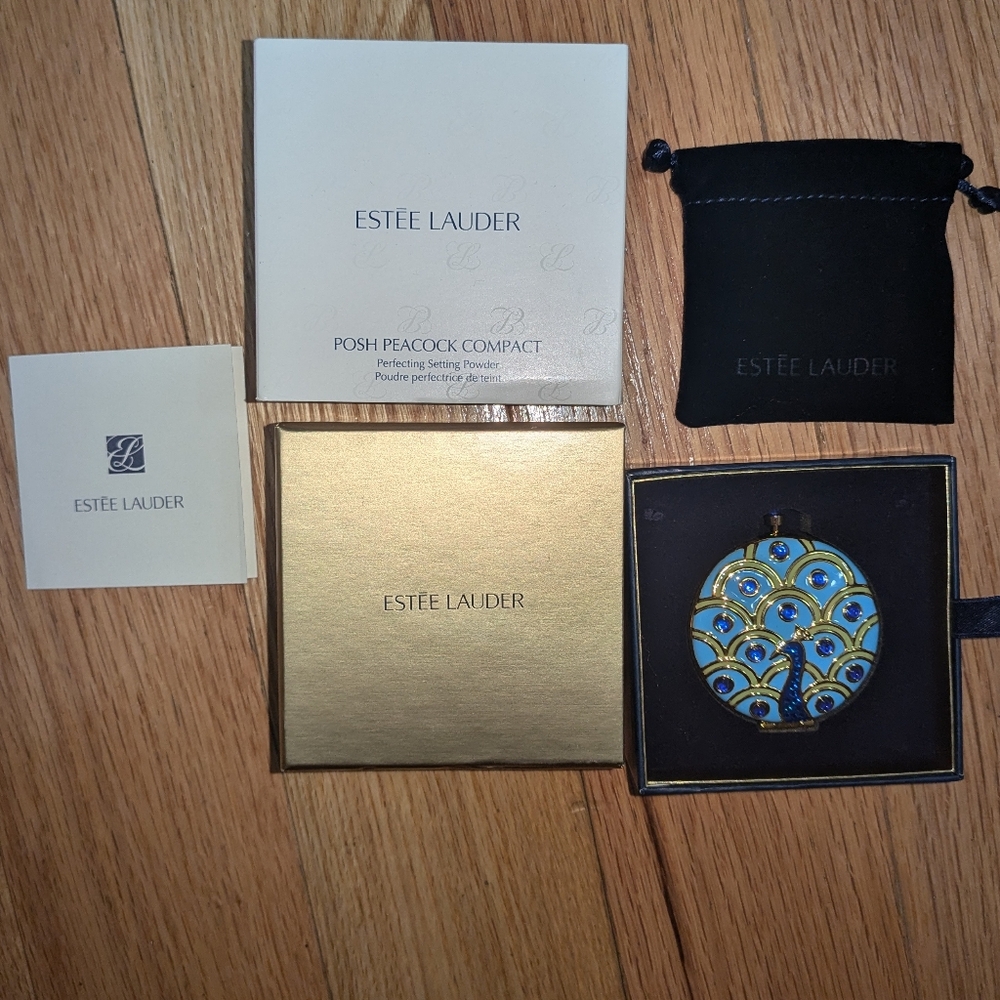 NEW ESTEE LAUDER X MONICA RICH KOSANN POSH PEACOCK COMPACTS - Picture 4 of 10